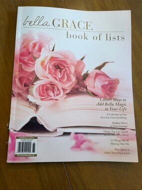 Bella Grace Pink Floral 'Book of Lists' Decorative Coffee Table Book